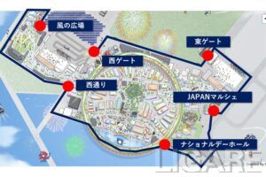 万博会場バスのルート(出所：Osaka Metroプレスリリース、博覧会協会HPを一部加工して使用)