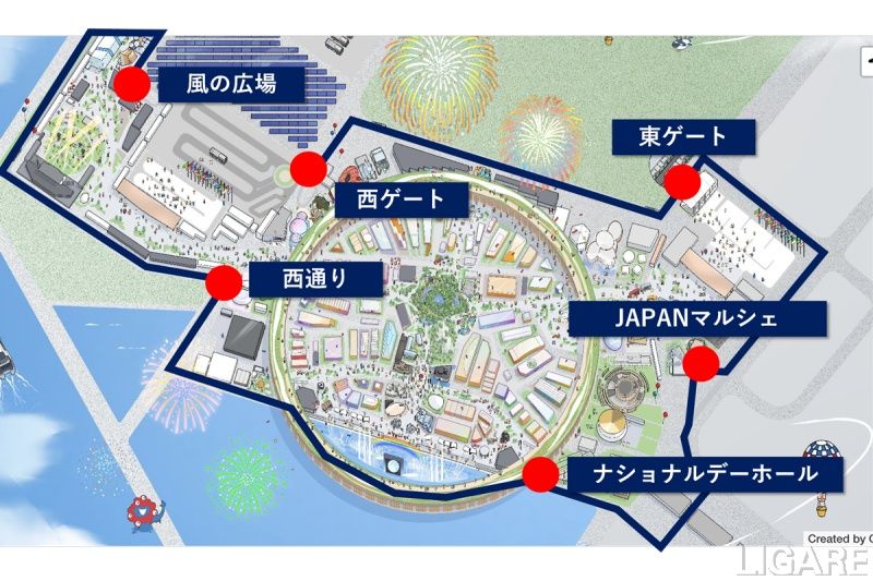 万博会場バスのルート(出所:Osaka Metroプレスリリース、博覧会協会HPを一部加工して使用)