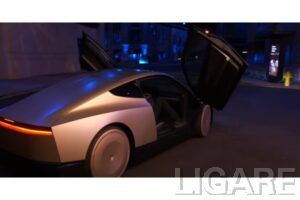 米テスラが自動運転タクシーを発表(画像はテスラ公開の動画より)