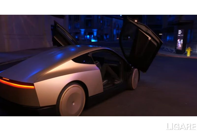 米テスラが自動運転タクシーを発表(画像はテスラ公開の動画より)