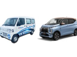 2社協業で「ミニキャブ・ミーブ」(左)と「ekクロス EV」を法人向けに発売