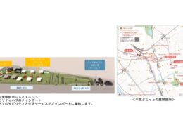 千葉駅周辺のモビリティハブ「千葉ぷらっと」設置場所とハブのイメージ