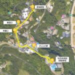 沖縄県南城市の自動運転実証ルート。世界遺産との間を結ぶ