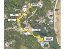 沖縄県南城市の自動運転実証ルート。世界遺産との間を結ぶ