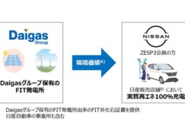 日産自、大阪ガス協業による再エネ充電の概念図