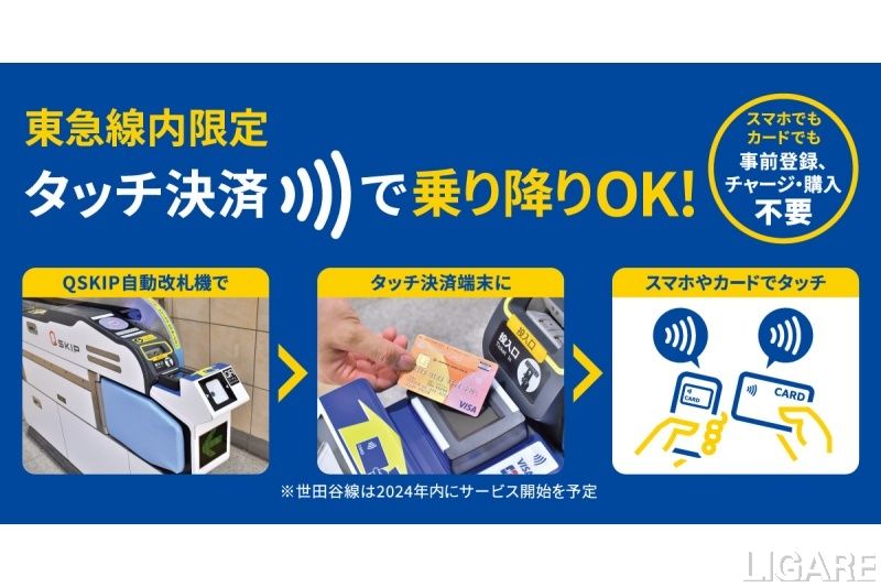 東急が自社線駅でタッチ決済後払いを開始する