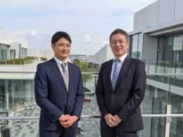 羽田みらい開発株式会社統括責任者で鹿島建設株式会社開発事業本部事業部長の加藤篤史氏と鹿島建設株式会社開発事業本部の忽那知輝氏