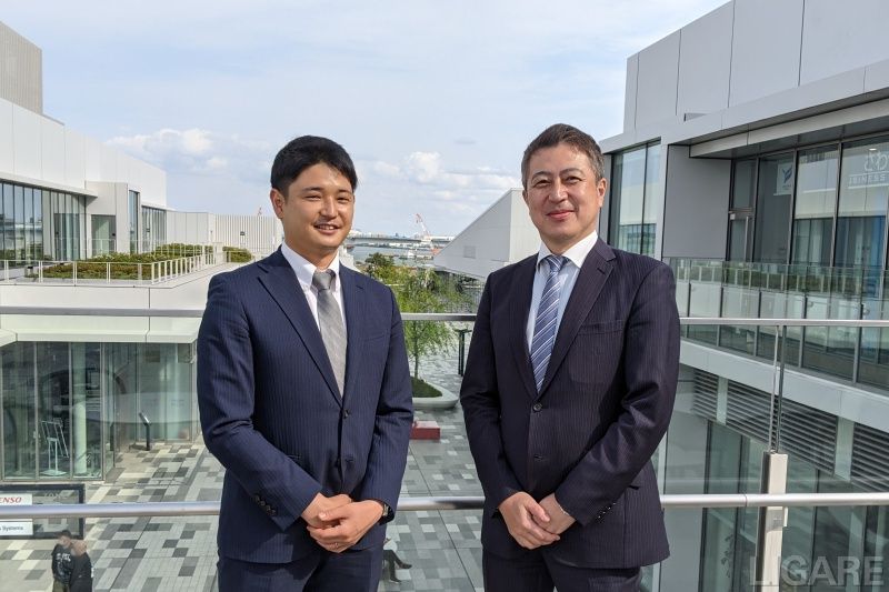 羽田みらい開発株式会社統括責任者で鹿島建設株式会社開発事業本部事業部長の加藤篤史氏と鹿島建設株式会社開発事業本部の忽那知輝氏