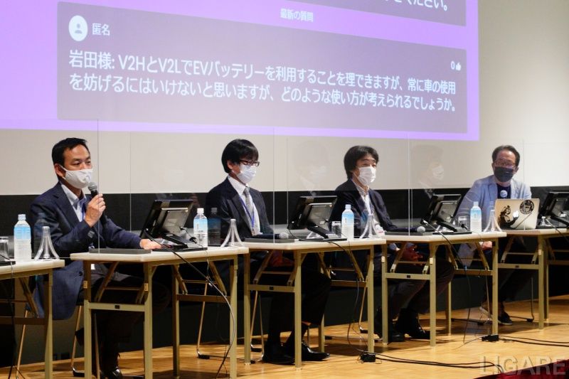 左より、KINTO副社長執行役員CSOの本條聡氏、本田技術研究所エグゼクティブチーフエンジニアの岩田和之氏、ソニーグループ常務の川西泉氏、国際自動車ジャーナリストの清水和夫氏