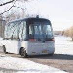 自動運転バス「GACHA」走行の様子。SBドライブ株式会社 プレスリリースより