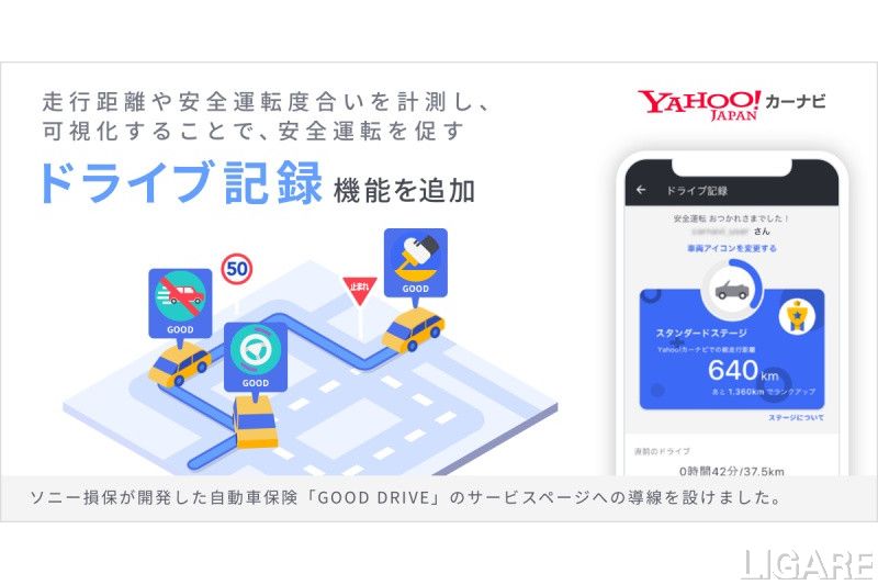 Yahoo!カーナビ ドライブ記録