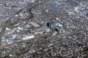 静岡市JR草薙駅付近の空撮