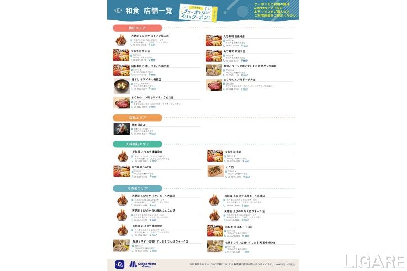 参加店舗(一部抜粋)