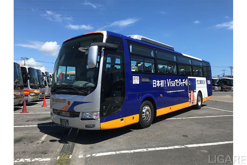 Visaのタッチ決済を導入した高速バス(写真提供:みちのり)