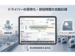 JFE商事エレクトロニクス、小型GPSトラッカー「Jiot」に荷待ち・荷役時間の自動記録機能を追加。端末代0円キャンペーンも実施