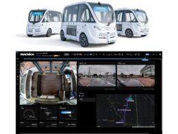 NAVYA ARMA(上)マクニカモビリティデータプラットフォーム(遠隔監視システム、下)