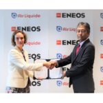 エア・リキード社 イノベーション・水素エネルギー事業担当バイスプレジデント アルメル・ルヴュー氏(左) ENEOS代表取締役 副社長執行役員 宮田知秀氏(右)