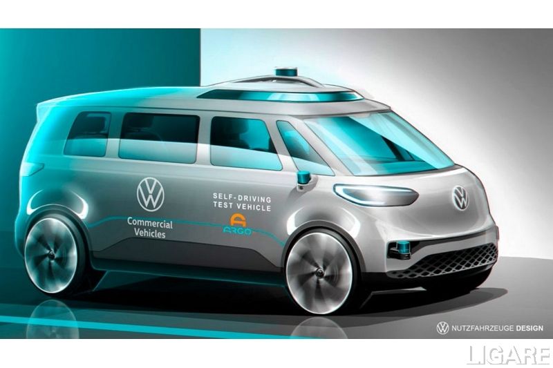 開発中の自動運転車「ID.BUZZ」