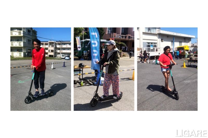 宮古島市での実証実験の様子(市有地での走行)