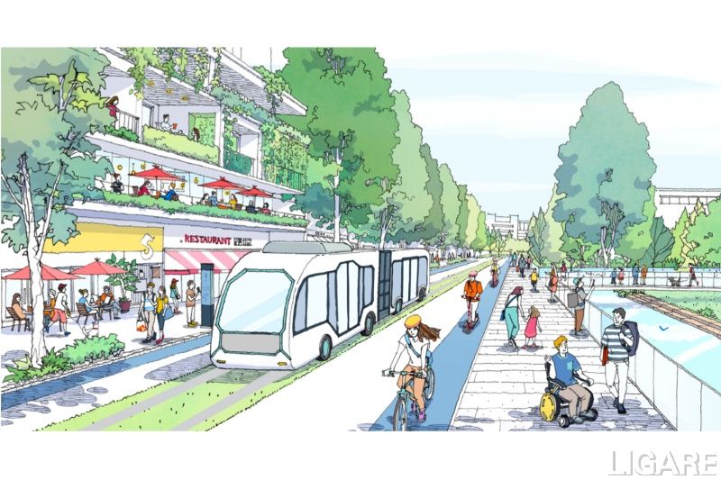 BRTや自転車等を中心とした低炭素な交通システム