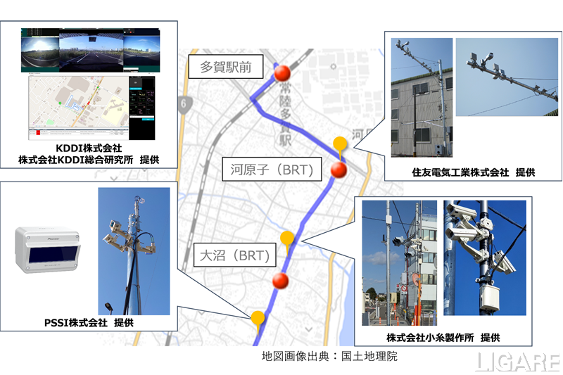 路側センサーの設置個所と設置物