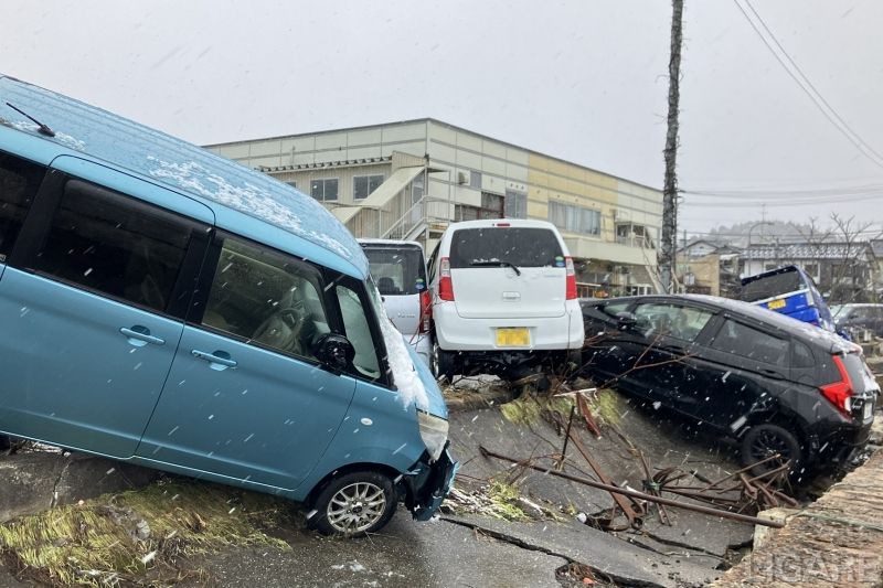 珠洲市で被災した車両(撮影：日本カーシェアリング協会)