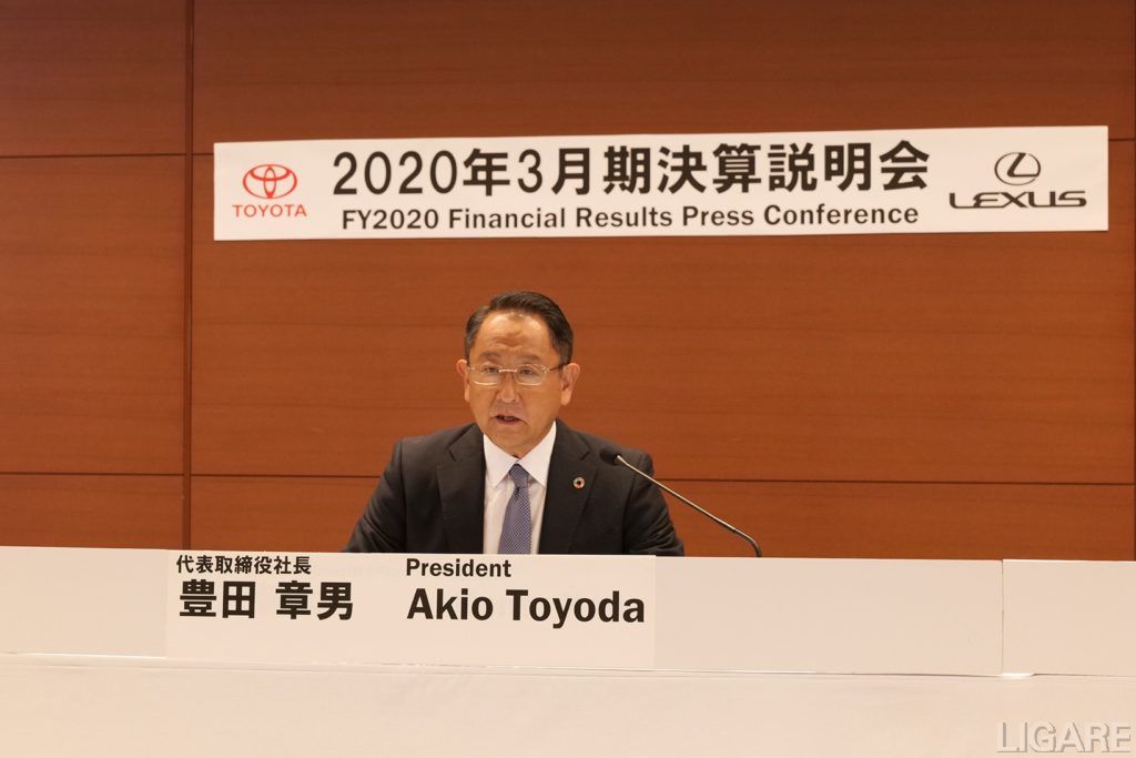 決算説明会に登壇した代表取締役社長・豊田章男氏